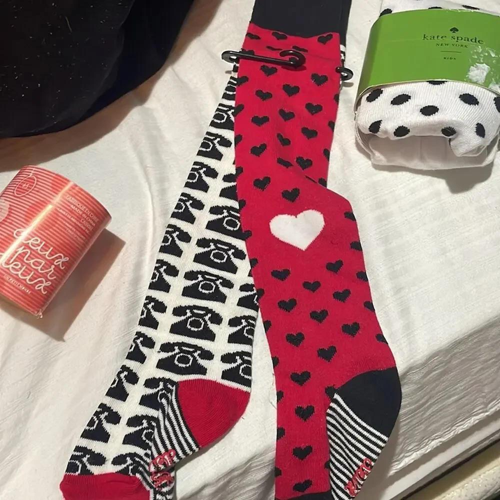 Kate spade 4/5 and Deux par Deux tights bundle nwt polka dot and mixed print